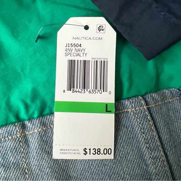 Nautica Reissue Colorblock J-Class US2 Denim-Mix Packable Hooded Jacket Mens L - Picture 8 of 13